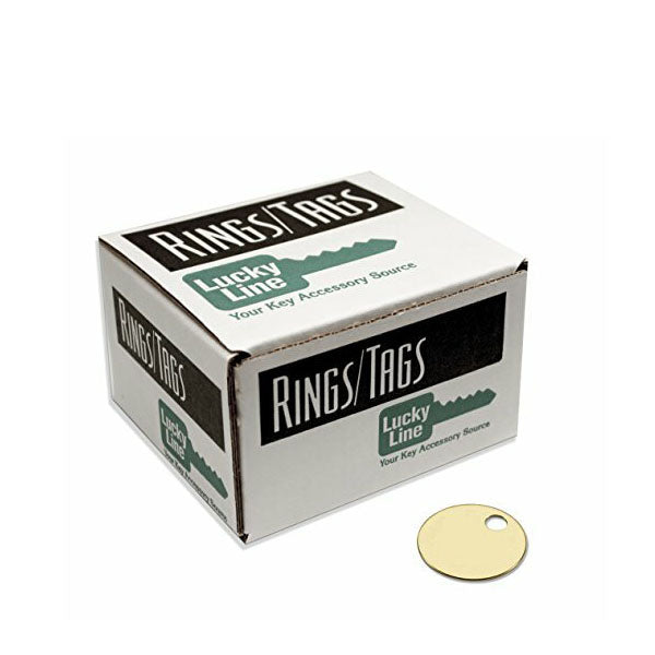 LuckyLine - 26012 - Solid Brass Tags - 1 Hole - 100 box - UHS Hardware