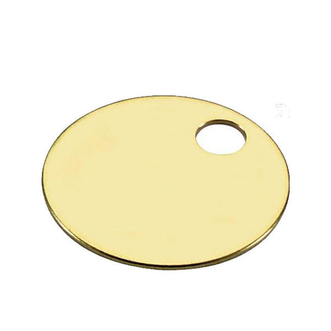 LuckyLine - 26012 - Solid Brass Tags - 1 Hole - 100 box - UHS Hardware