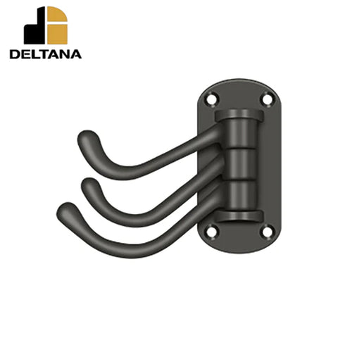 Deltana - Triple Swivel Hook - Heavy Duty - 4" Projection - 3-1/8" x 1-1/2" Base Size - Optional Finish