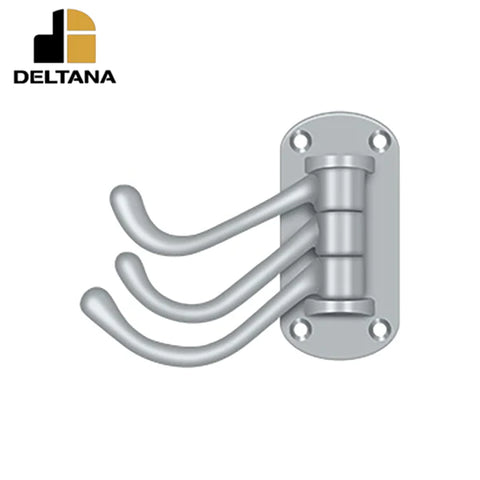 Deltana - Triple Swivel Hook - Heavy Duty - 4" Projection - 3-1/8" x 1-1/2" Base Size - Optional Finish