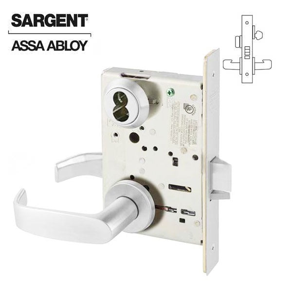 Sargent - 8205 - Mechanical Mortise Lock - LN Rose / L Lever - Office ...