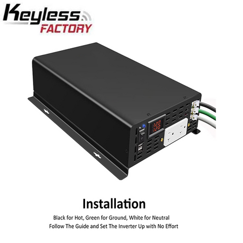 RBU5 - 12VDC - 3000 Watt Pure Sine Wave Inverter -  Solar Power - DC to AC - Optional Remote Connectivity - USB Ports - UHS Hardware