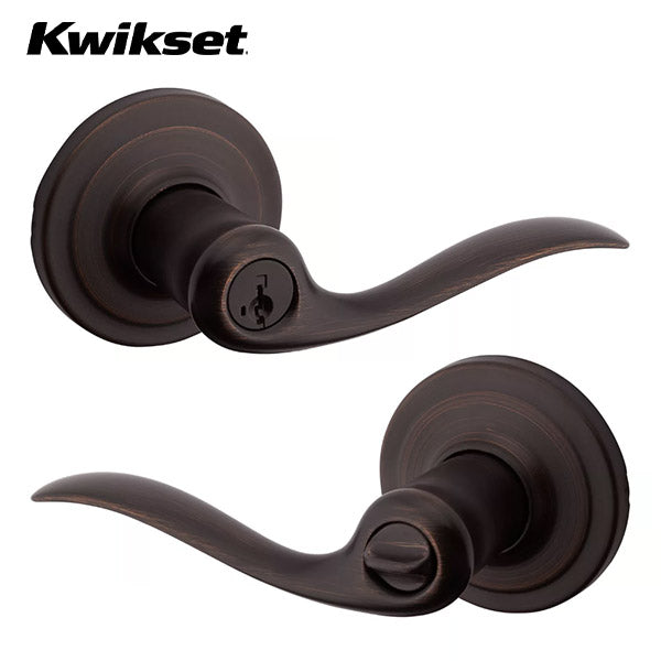 Kwikset - 740TNL - Tustin Lever - Round Rose - Entry - 11P - Venetian Bronze - SmartKey Technology - Grade 2 - UHS Hardware