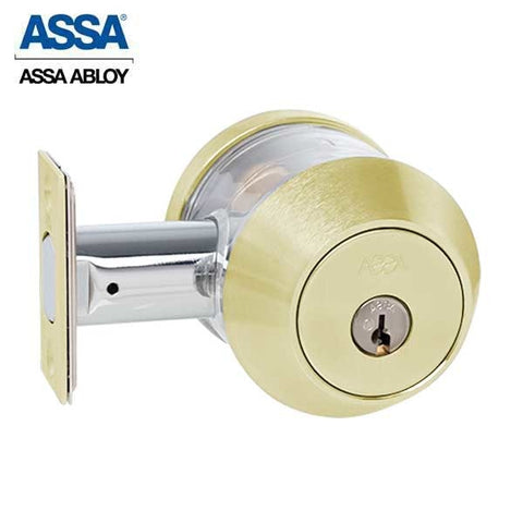 ASSA - 7000 Series - MAX+ Double Cylinder Deadbolt with Security Guard - 605 - Bright Brass - Grade 1 - UHS Hardware