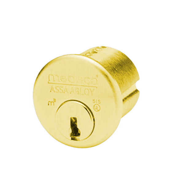 Medeco - 10T5200 - M3 - High Security - 1-1/2" Mortise Cylinder - 05 - Bright Brass - DL Keyway - Grade 1 (Sub-Assembled) - UHS Hardware