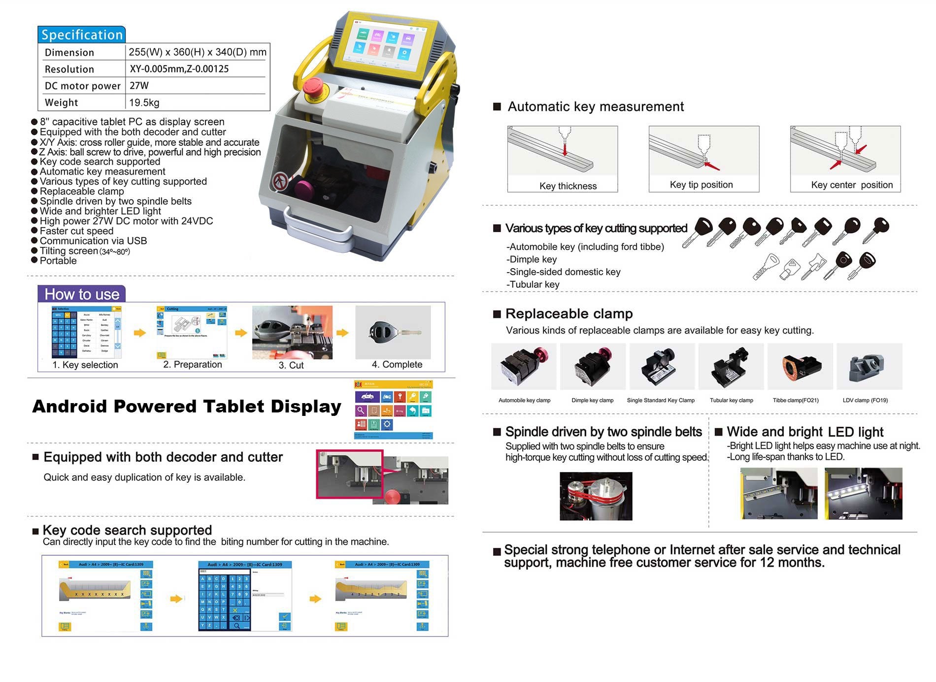 SEC-E9 Automatic Key Cutting Machine – DC Inverter Bundle – Newest Android Tablet Version 2019 - UHS Hardware