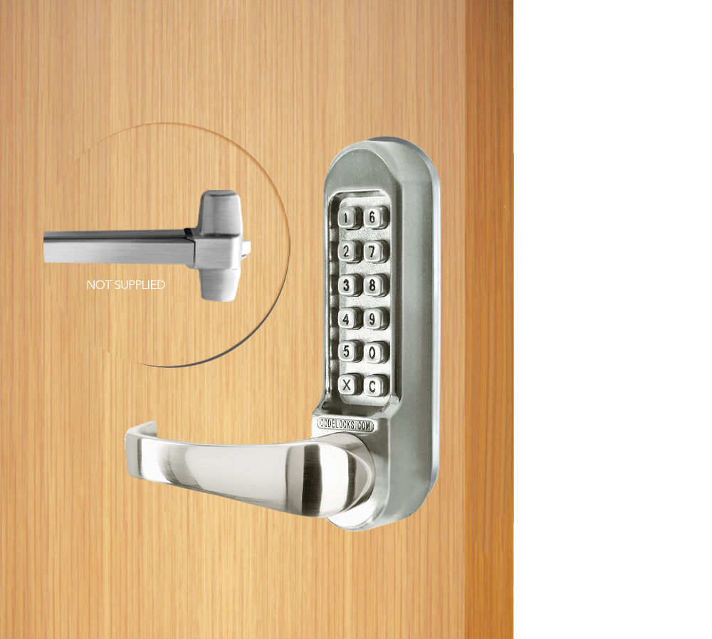 Code Locks - CL500 - Mechanical Lock Trim - Heavy Duty - 2 3/4" Backset - Panic Access Kit - Stainless Steel - UHS Hardware