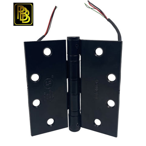 PBB - BB81800E24 - Architectural Hinge - Full Mortise - Electric - Ball Bearing - 4-1/2" x 4-1/2" - 2+4 Wire - Black Powder Coat - UHS Hardware